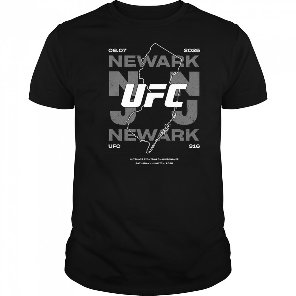 UFC 316 State Lines Newark Saturday June 7th 2025 t-shirt