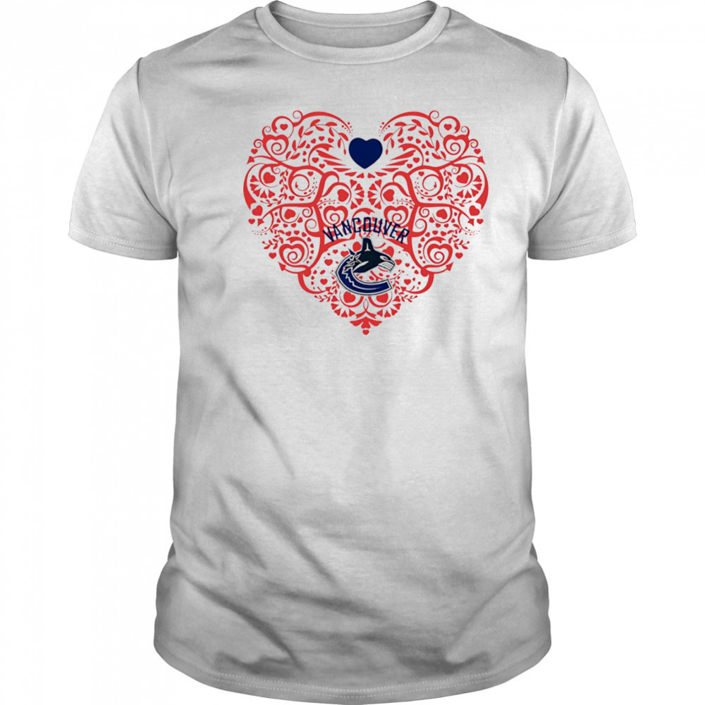 Vancouver Canucks Floral Pattern Heart logo shirt