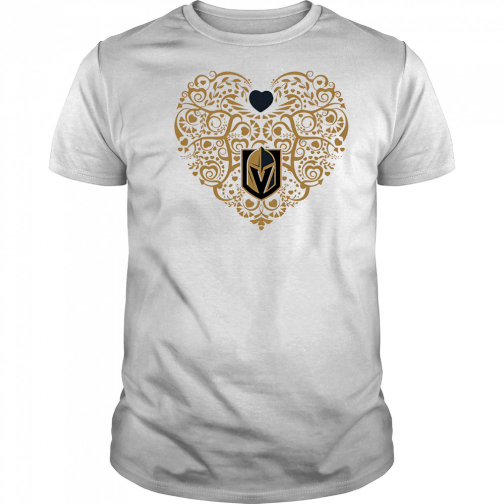 Vegas Golden Knights Floral Pattern Heart logo shirt