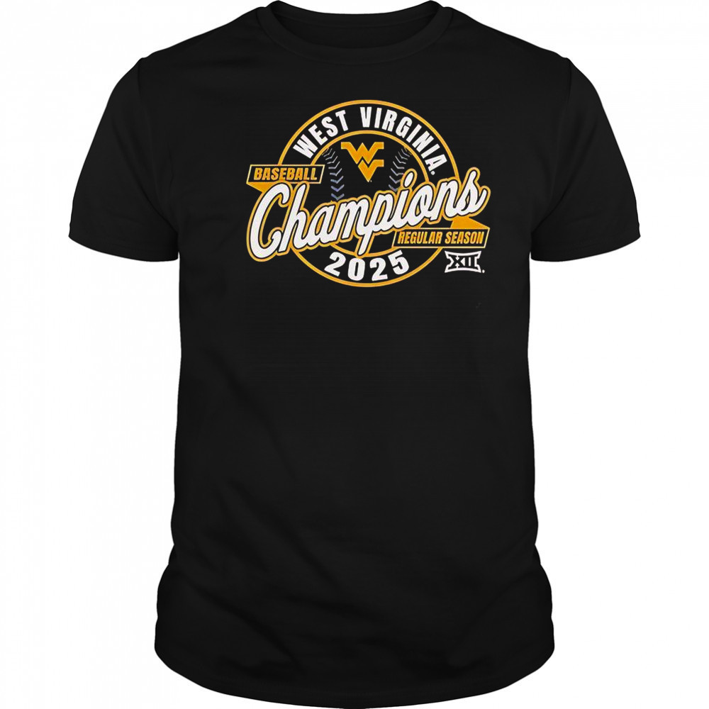 West Virginia Mountaineers 2025 Big 12 Baseball Regular Season Champions T-Shirt