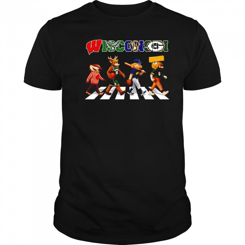 Wisconsin sports Abbey Road mascot shirt