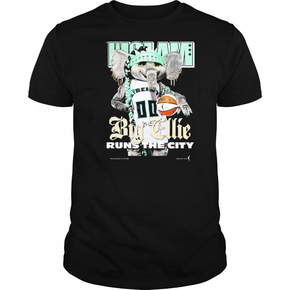 WSLAM Big Ellie Wslam Runs The City New York Liberty Mascot 2025 t-shirt