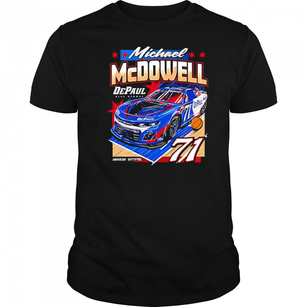 #71 Michael McDowell DePaul University racing car shirt