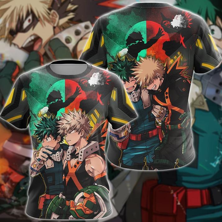 My Hero Academia Deku x Bakugo 3D All Over Print T-shirt