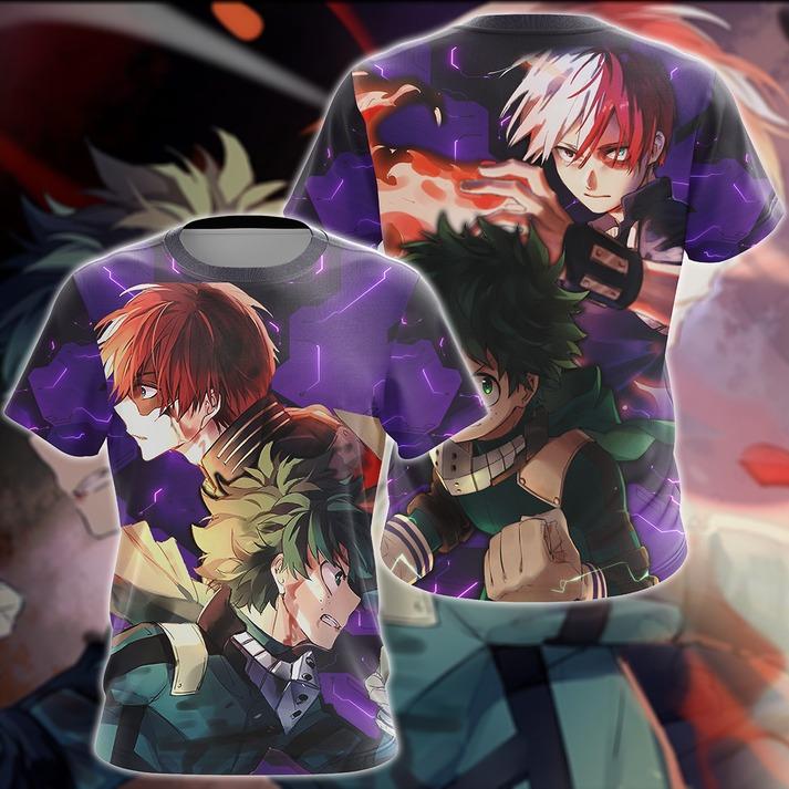 My Hero Academia Deku x Todoroki 3D All Over Print T-shirt