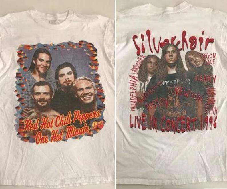 Red Hot Chili Peppers Silverchair One Hot Minute Tour 1996 Short-Sleeve T-Shirt