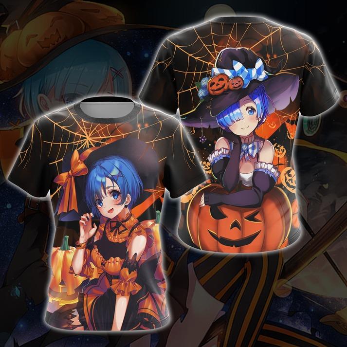 Rem ReZero Halloween All Over Print T-shirt