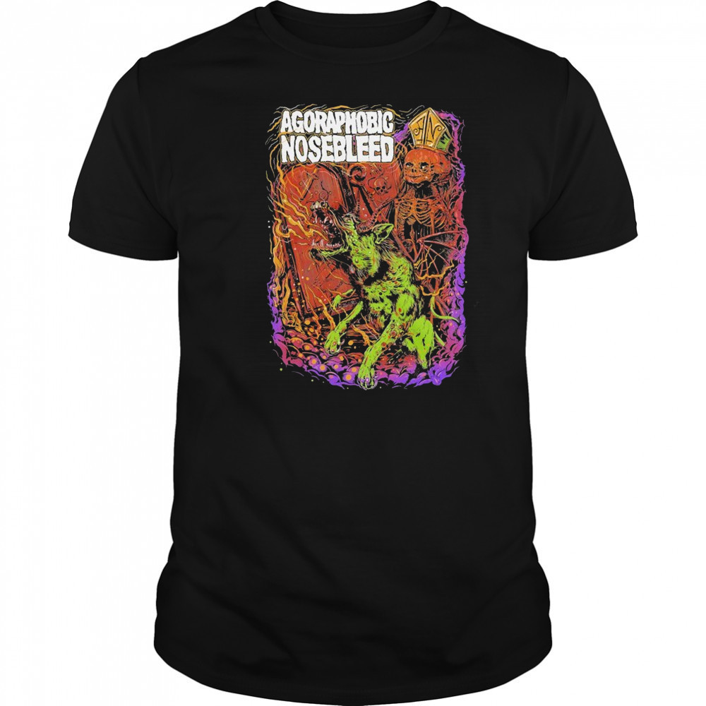 Agoraphobic Nosebleed Dog T-shirt