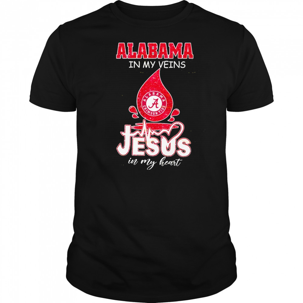 Alabama Crimson Tide In My Veins Jesus In My Heart Unisex T-Shirt