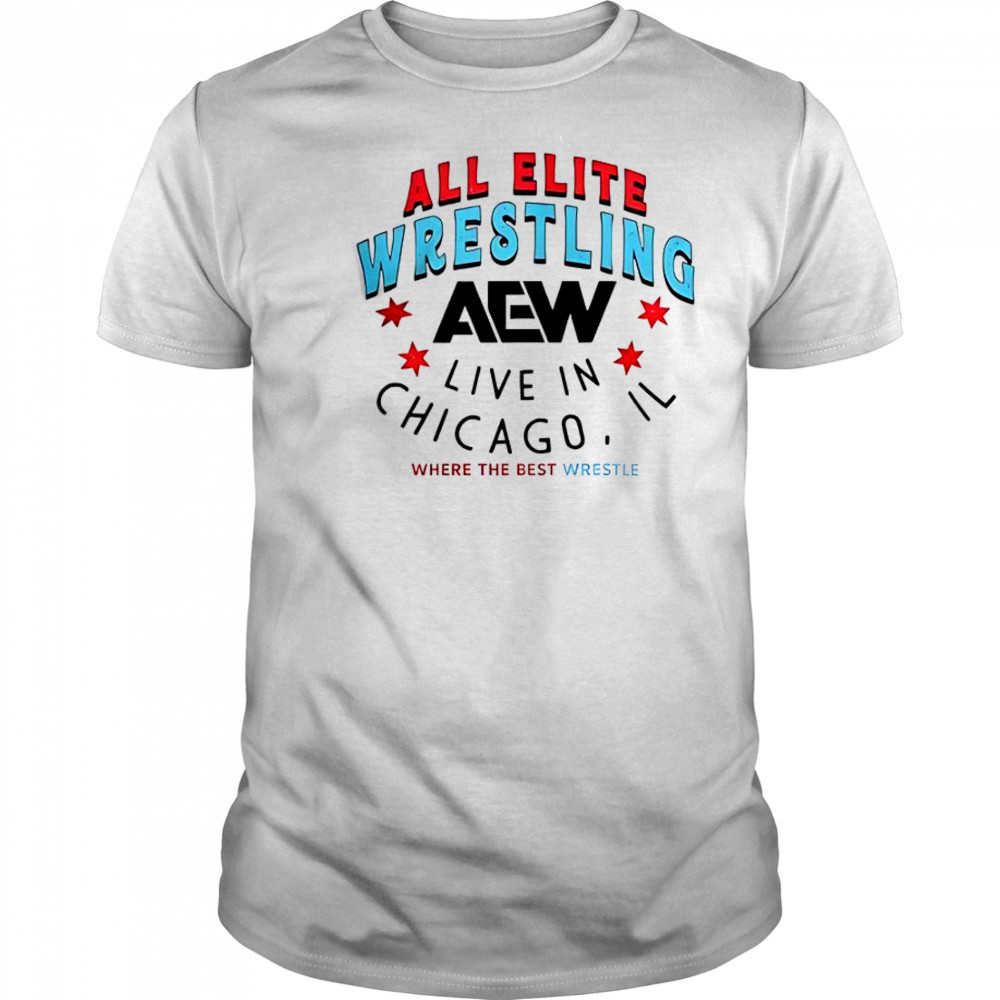 All Elite Wrestling Live In Chicago Show 2025 T-Shirt