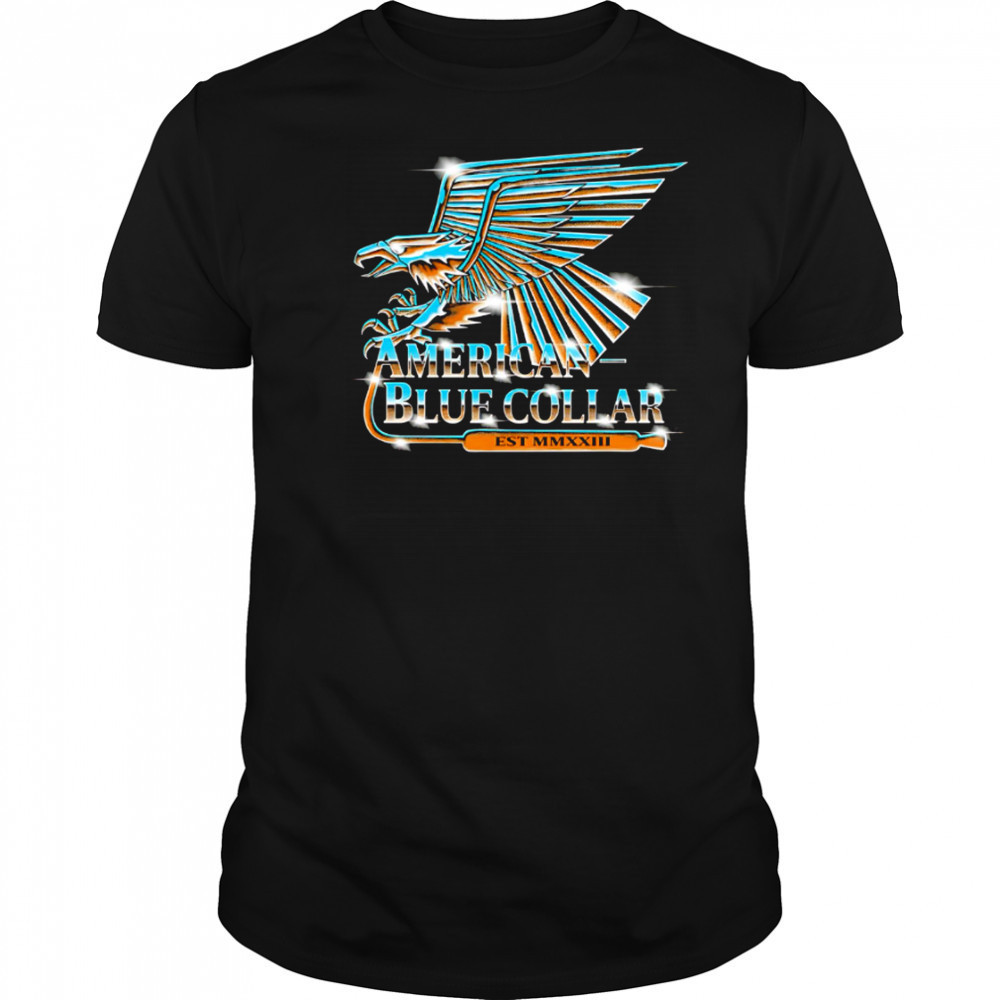 American Blue Collar Est MMXXIII logo shirt