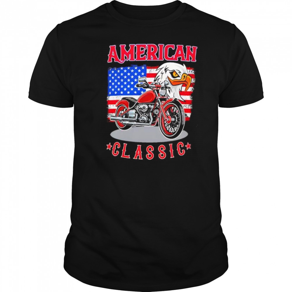 American Classic Moto Eagle American flag retro shirt