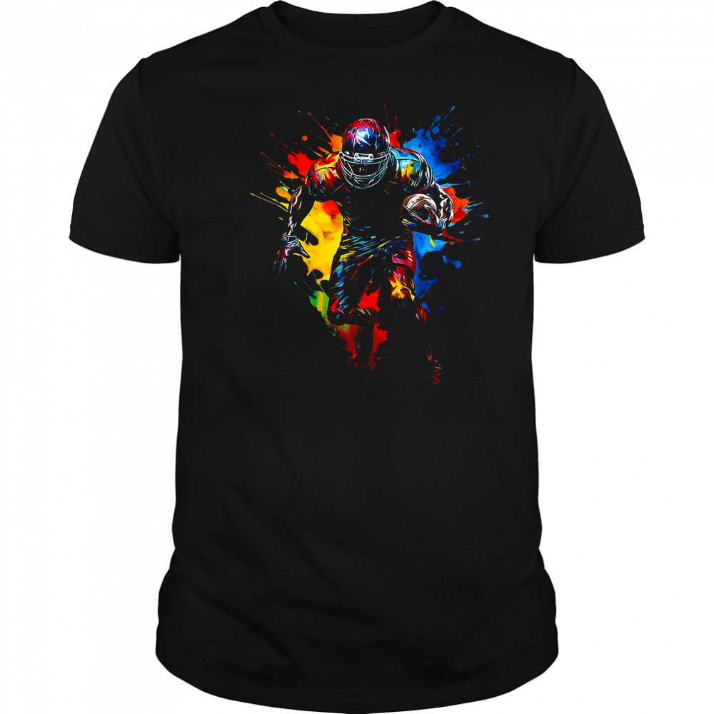 American Football Player Art Tee – Vintage Sports Fan Shirt