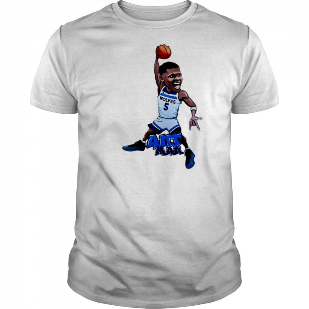Anthony Edwards Art Ant-Man Timberwolves jersey cartoon shirt