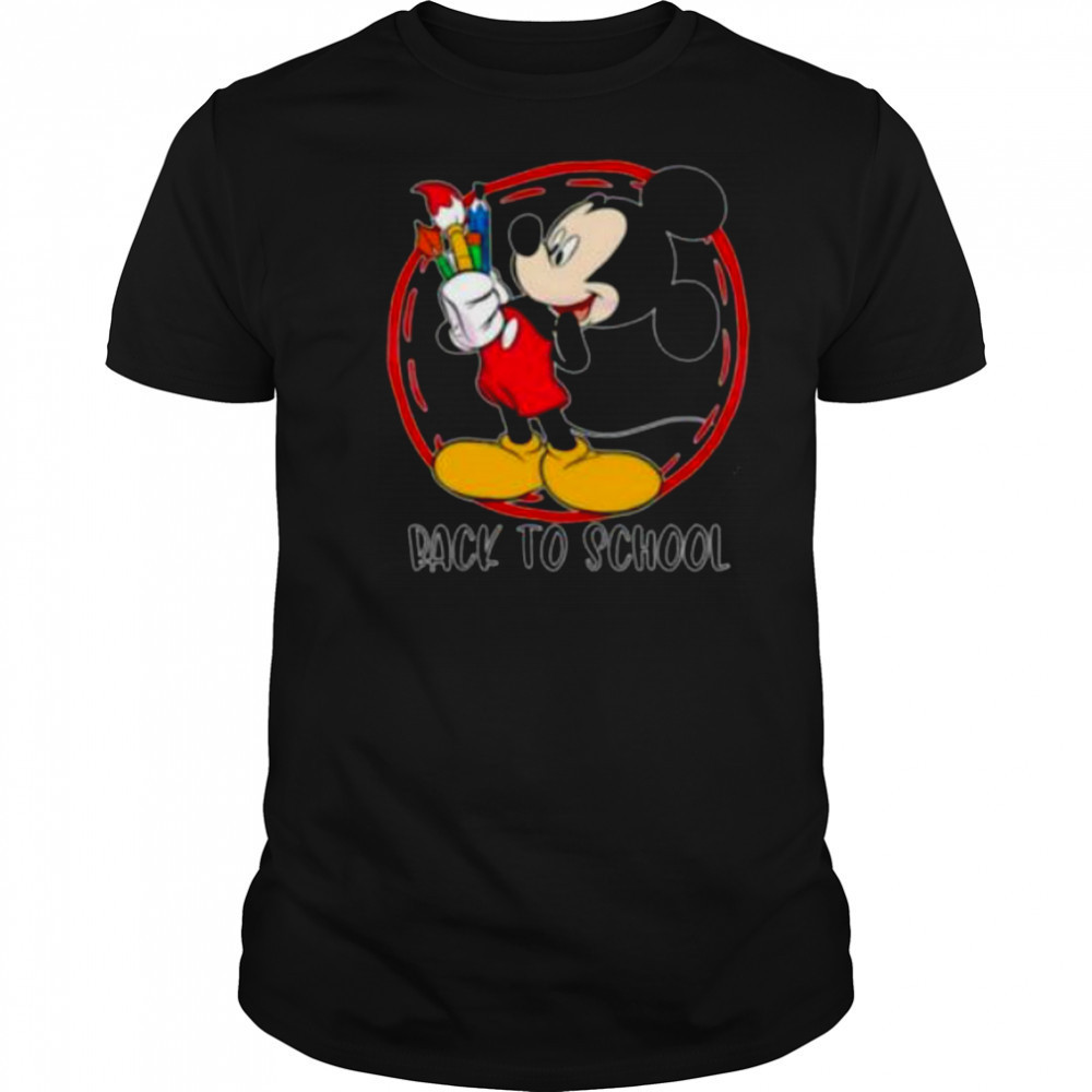 Back to school Mickey Mouse paintbrush art shirt