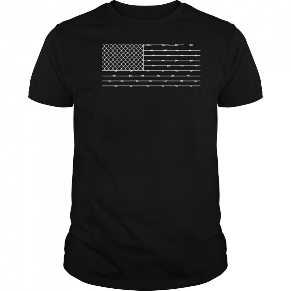 Barbed Wire American Flag USA Flag shirt