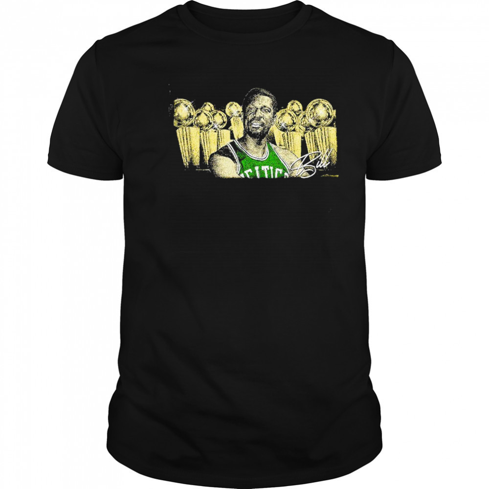 Bill Russell Boston Celtics 11 time NBA champion signature retro shirt