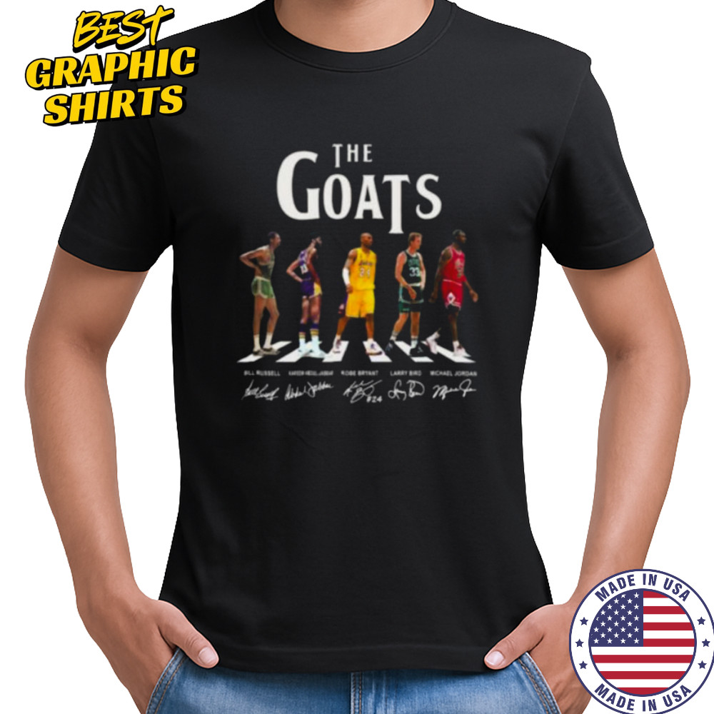 Bill Russell Kobe Bryant Larry Bird Michael Jordan The NBA Goats Shirt