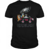 Bluey and Philadelphia Eagles driving a car funny shirt