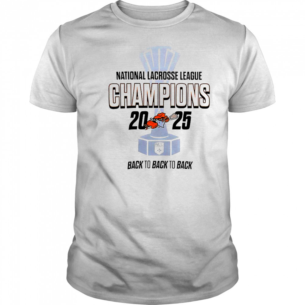 Buffalo Bandits National Lacrosse League Champions 2025 Back To Back To Back Logo T-Shirt