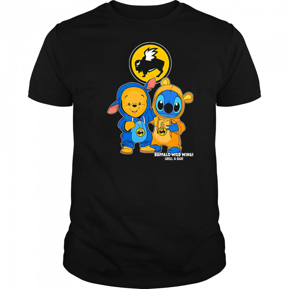 Buffalo wild wings pooh and stitch friends shirt
