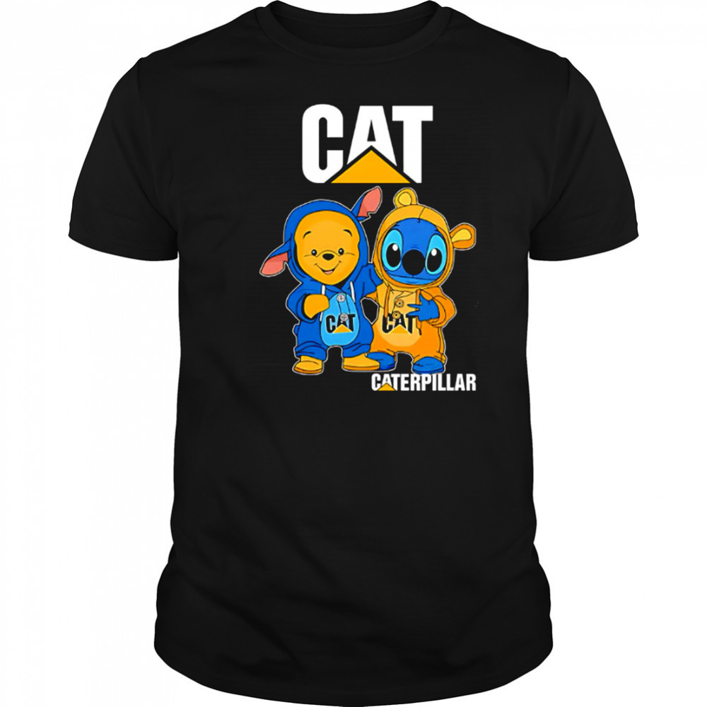 Cat caterpillar pooh and stitch friends shirt