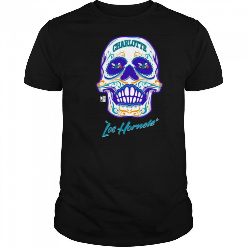 Charlotte Hornets Mitchell & Ness Hardwood Classics Sugar Skull Hometown Shirt