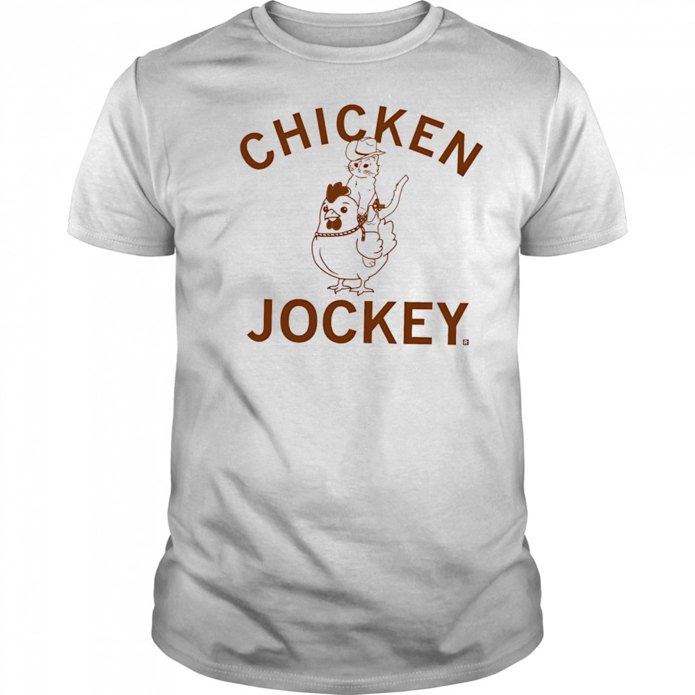 Chicken jockey cat riding chicken shirt