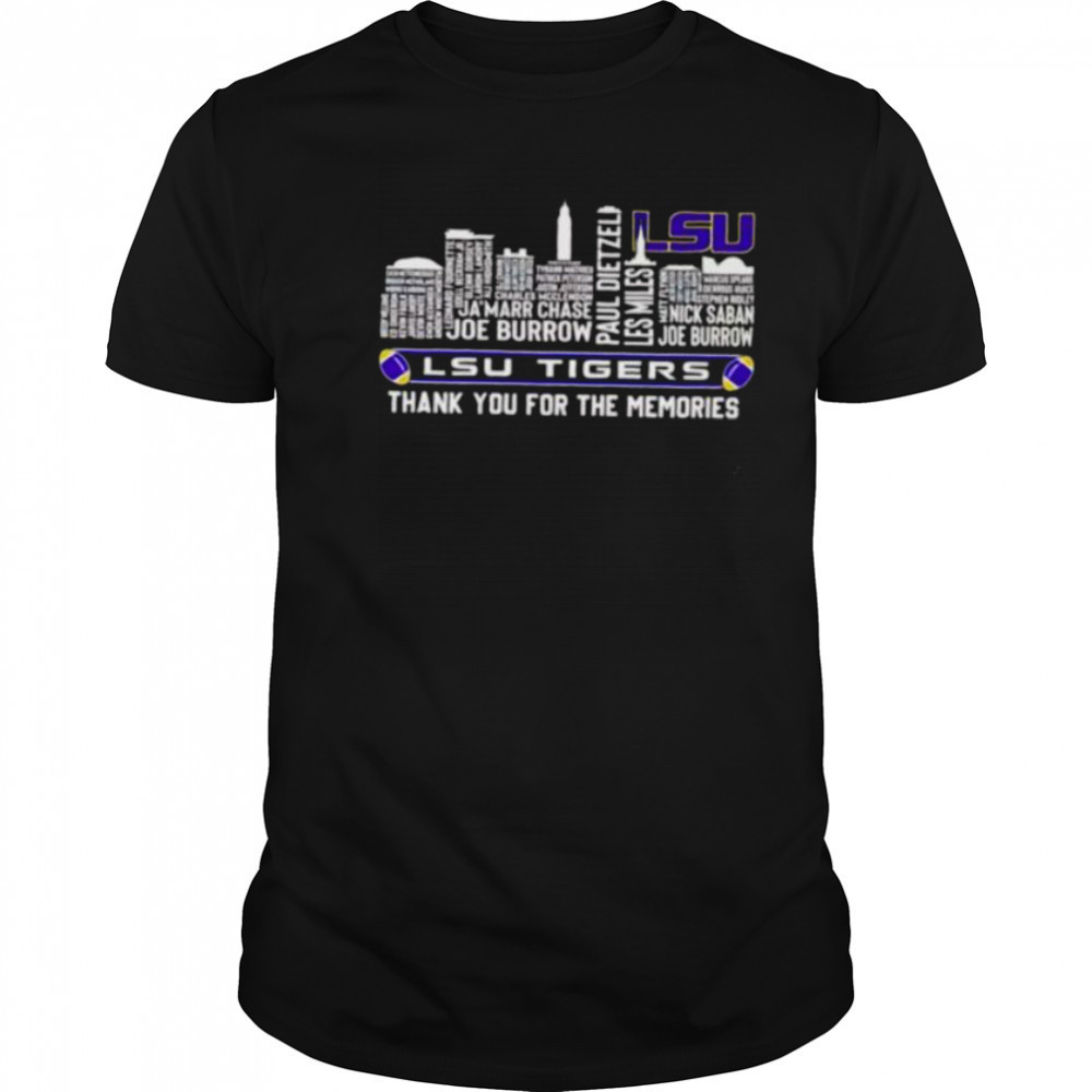 City skyline LSU Tigers Legends name thank you for the memories shirt