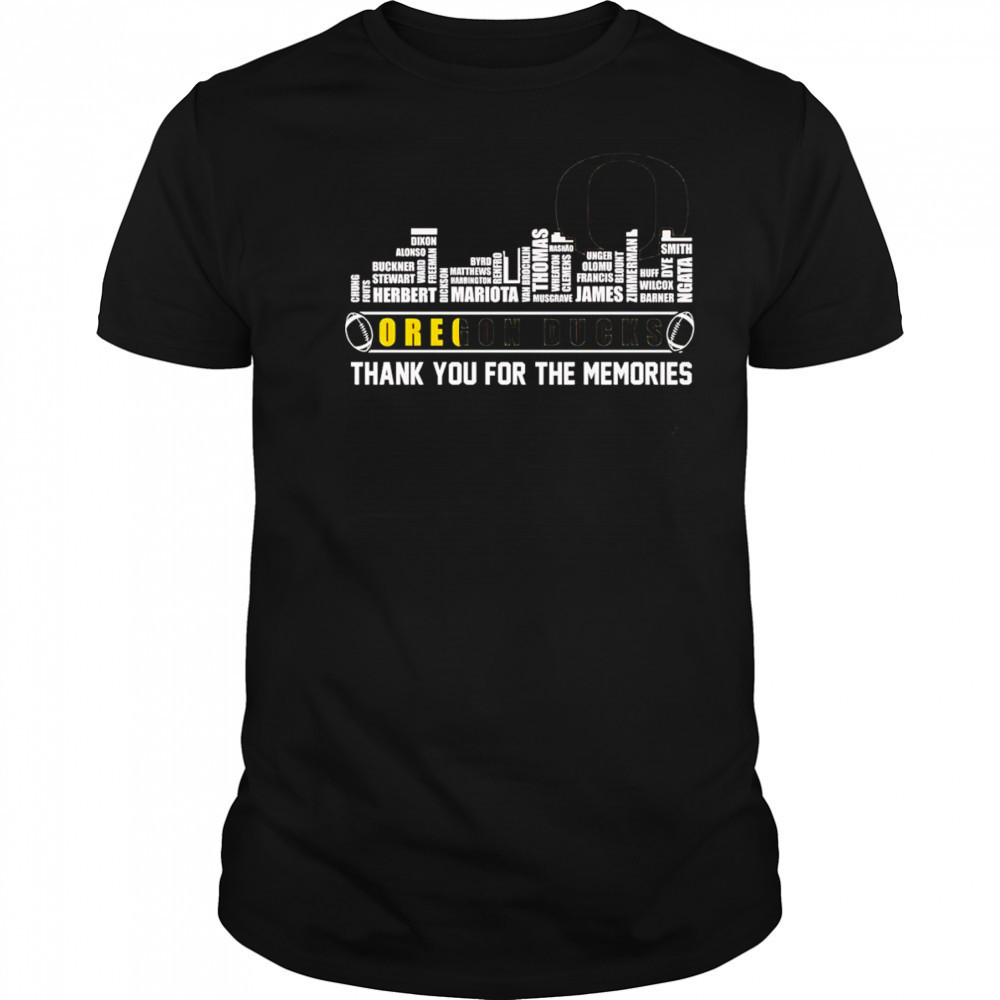 City skyline Oregon Ducks thank you for the memories shirt