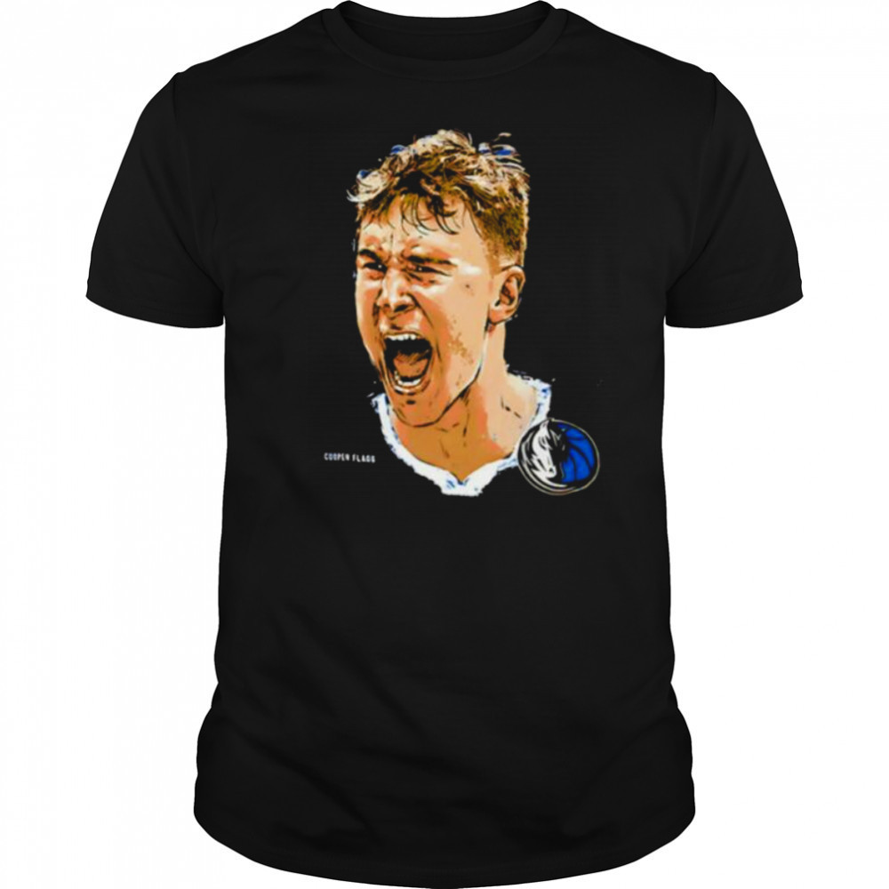 Cooper Flagg scream Dallas Mavericks NBA Star portrait shirt