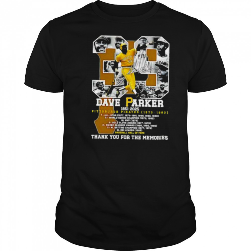 Dave Parker #39 Pittsburgh Pirates 1951 2025 thank you for the memories signature shirt