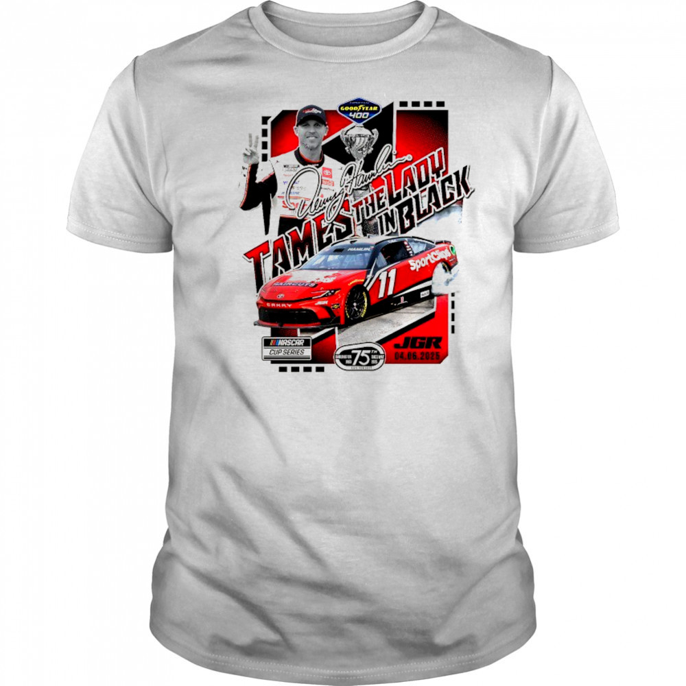 Denny Hamlin Checkered Flag Sports 2025 Goodyear 400 Race Winner signature shirt