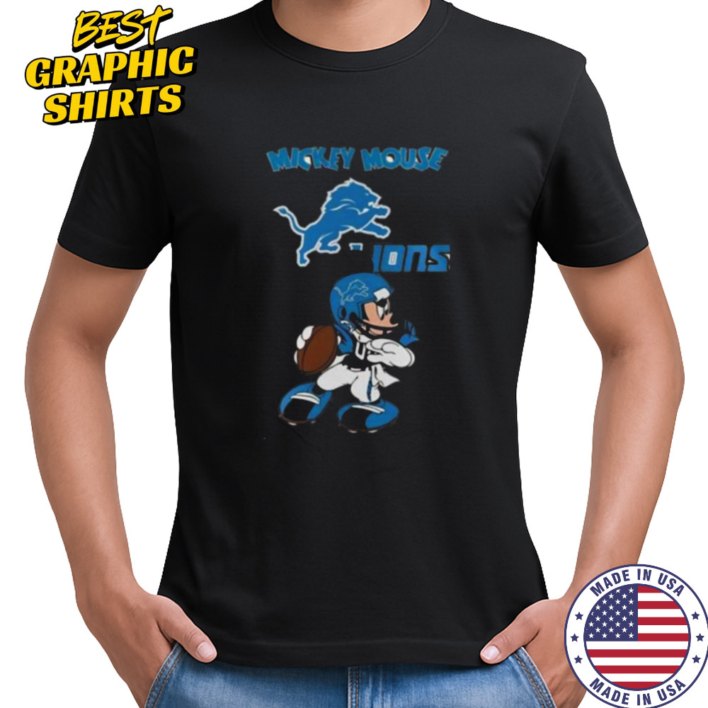 Detroit Lions Football Nfl X Mickey Mouse Movie Baseball Shirt