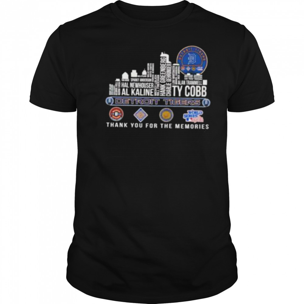 Detroit Tigers 2025 thank you for the memories players names city skyline Shirt