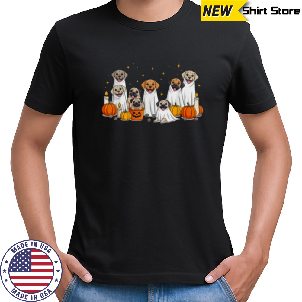 Dogs Ghosts Cute Dogs Dressed As Ghost Halloween Dog Shirt