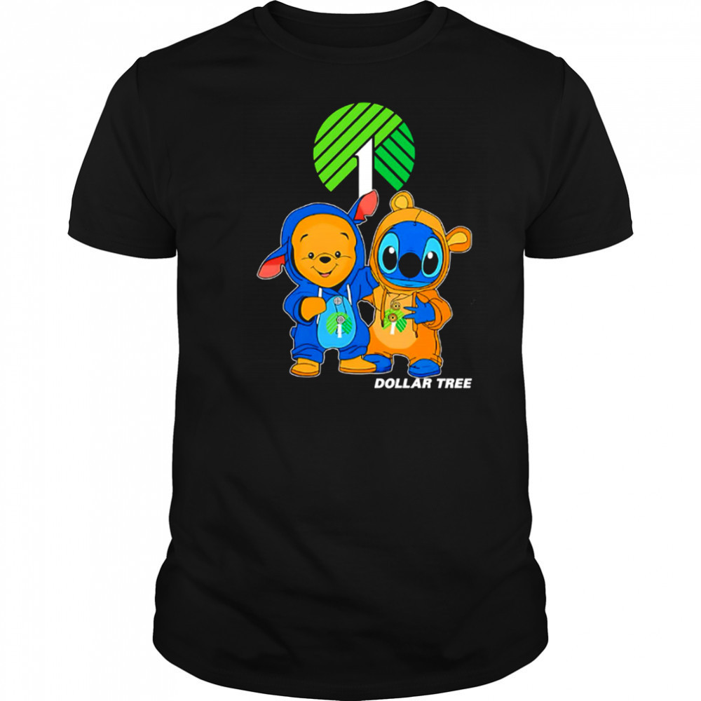 Dollar tree pooh and stitch friends shirt