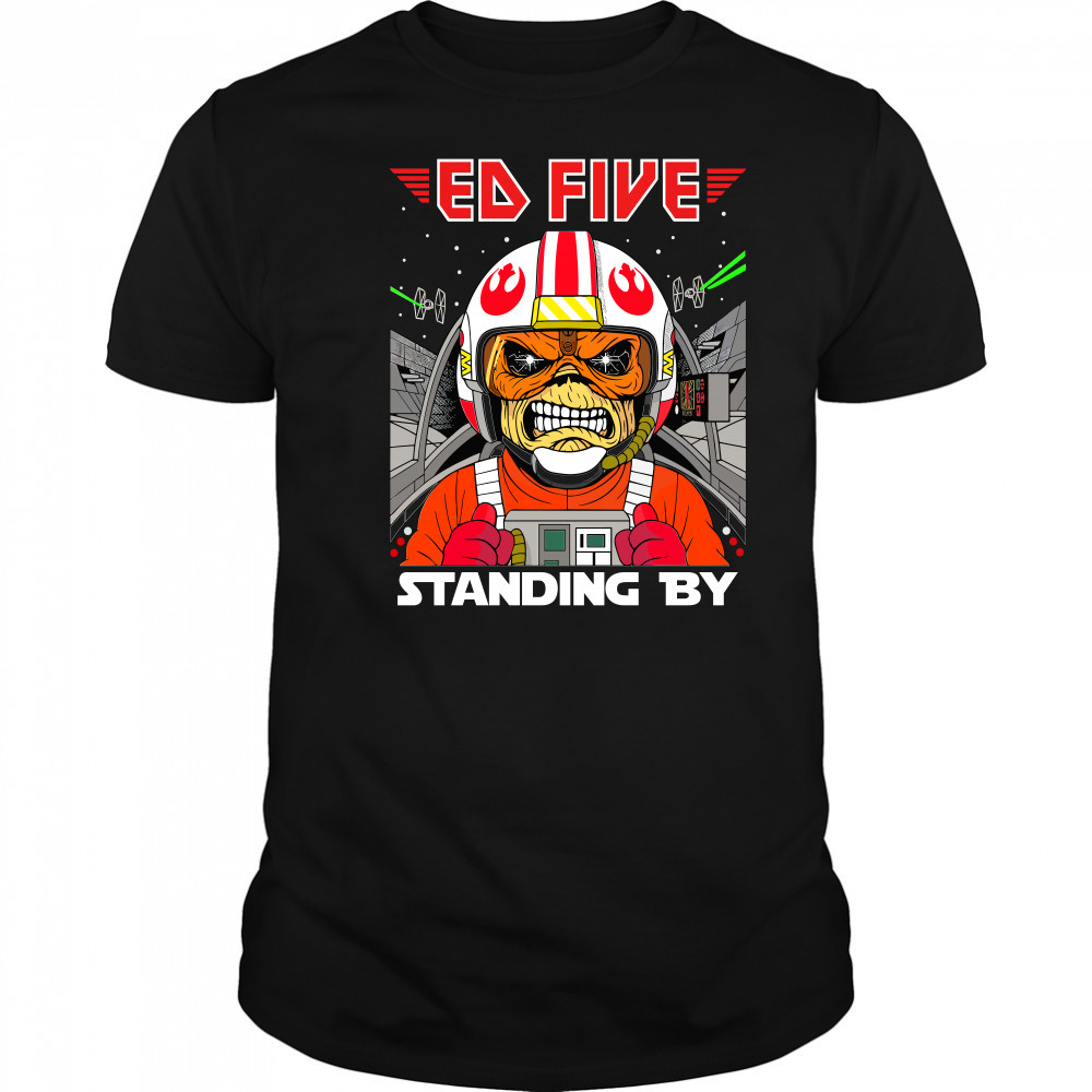 Ed Five standing by shirt
