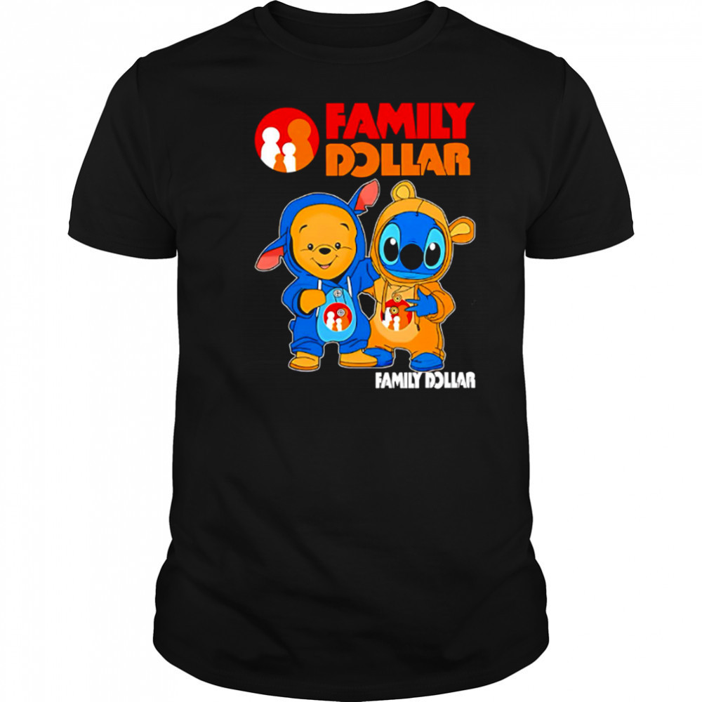 Family dollar pooh and stitch friends shirt