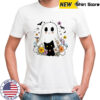 Floral Ghost Black Cat Halloween Costume Shirt