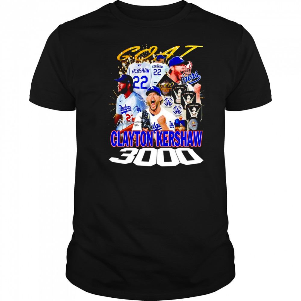 Goat Clayton Kershaw 3000 graphic shirt
