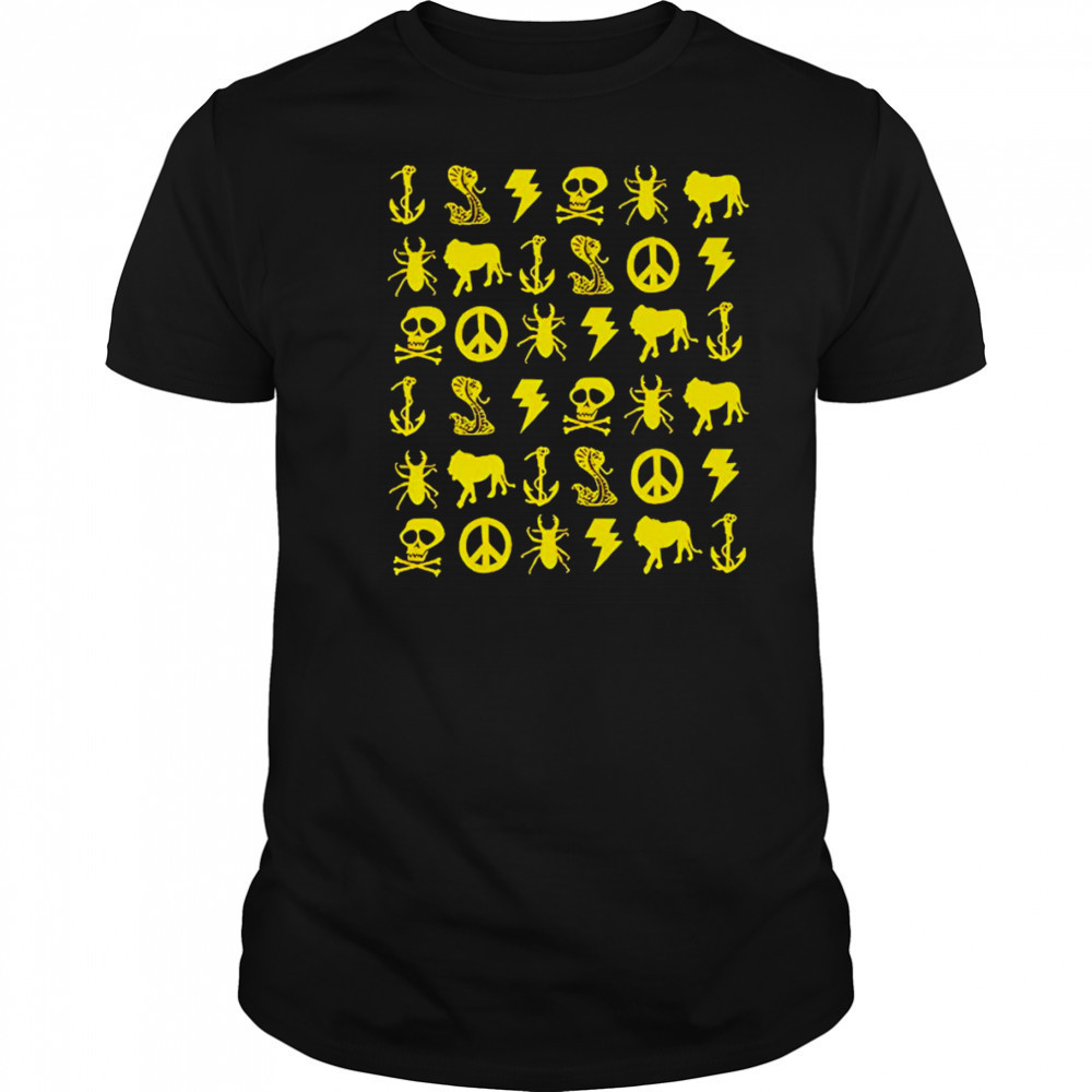 Golden Funny Symbol Skull Snake shirt