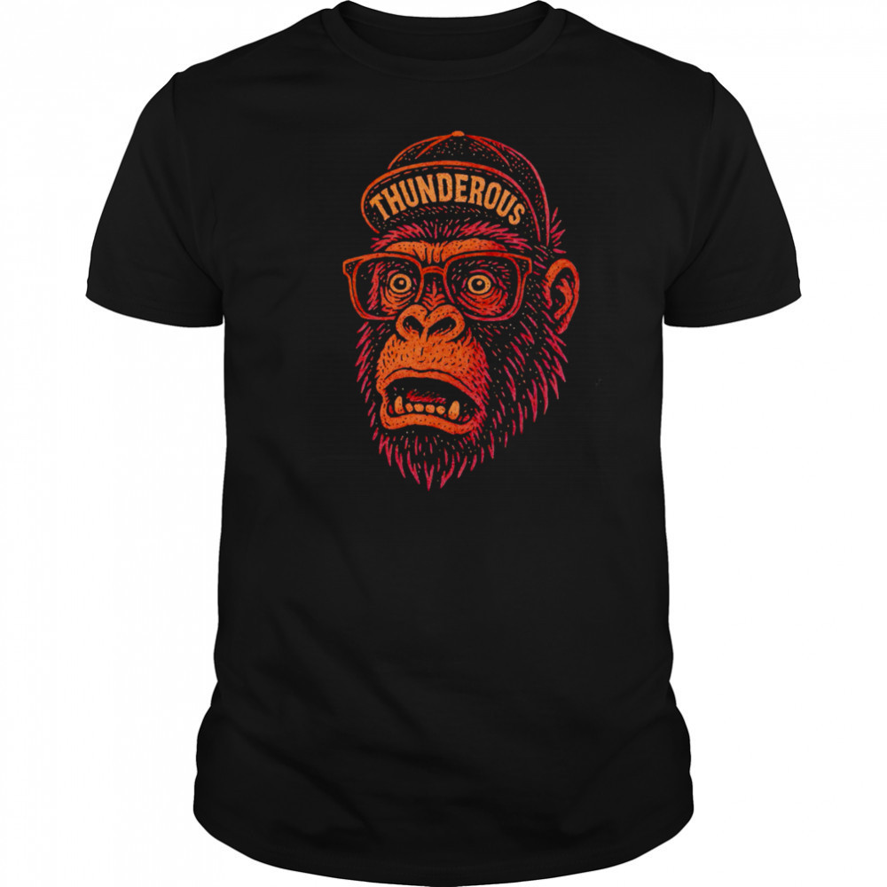 Gorilla Big head Hat Thunderous shirt
