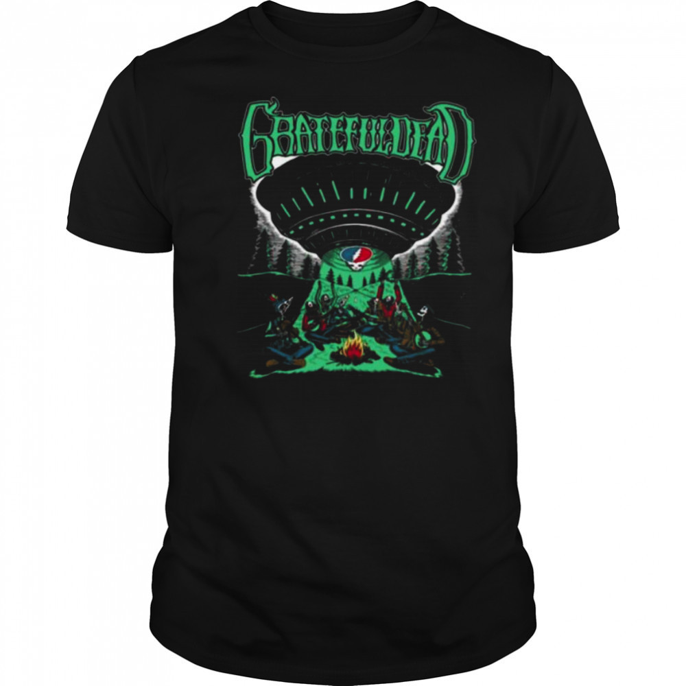 Grateful Dead Skeletons and Aliens Camping Band Shirt
