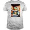 Green Gecko reads Morning Newspaper Rustic Wood Bathroom shirt