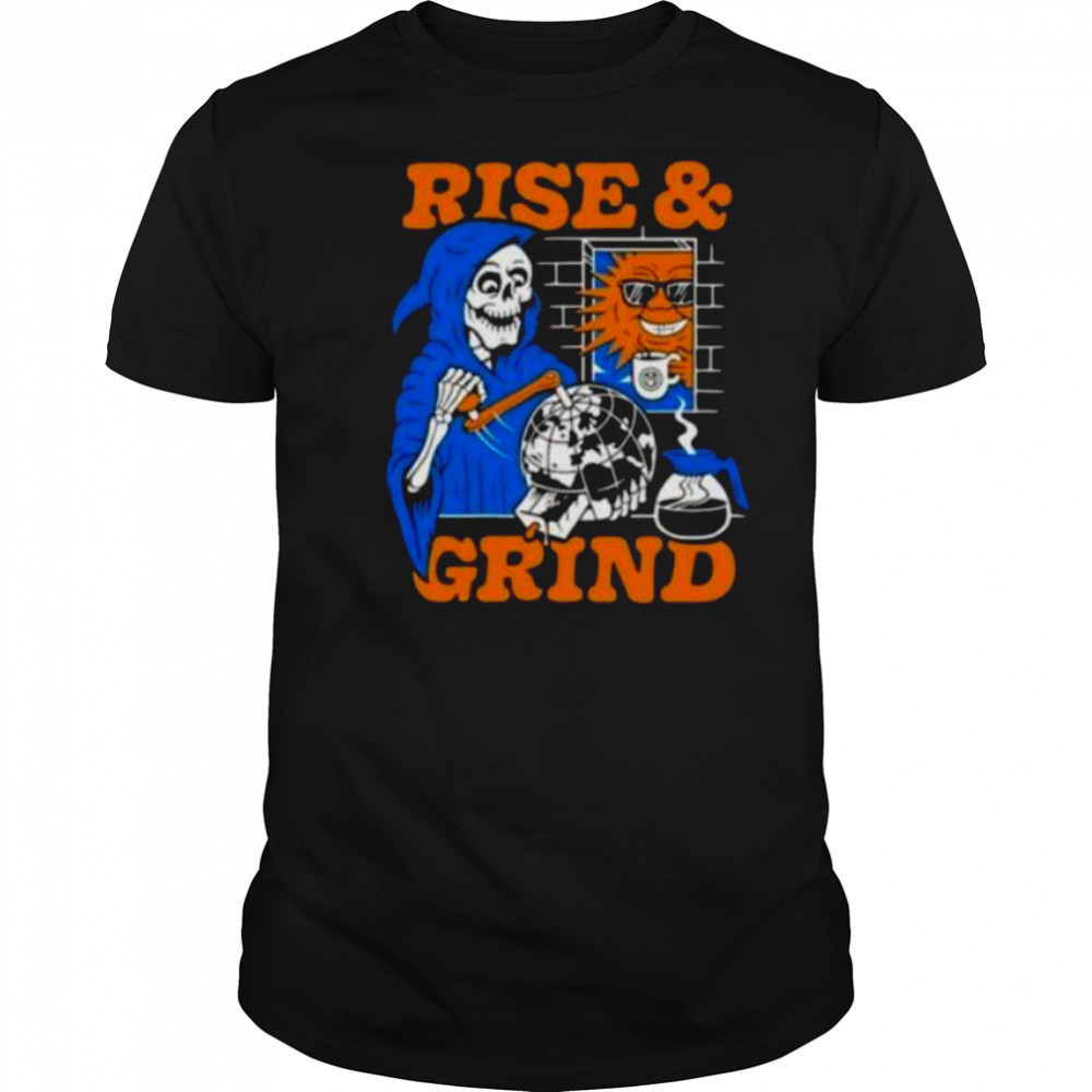 Grim reaper spinning earth rise and grind shirt