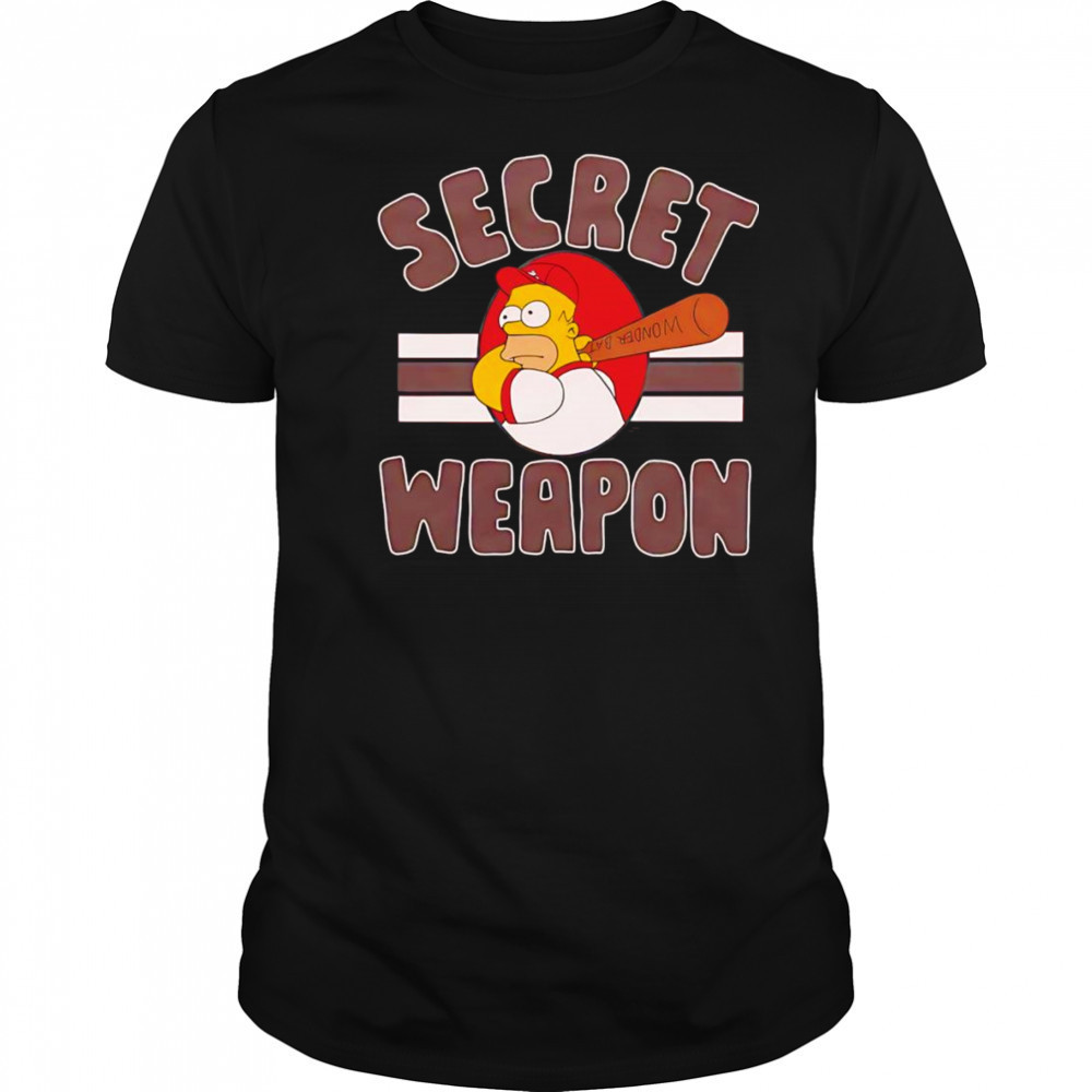 Homer Secret Weapon baseball cartoon shirt
