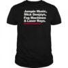 Jumpin music slick deejays fog machines and laser rays shirt