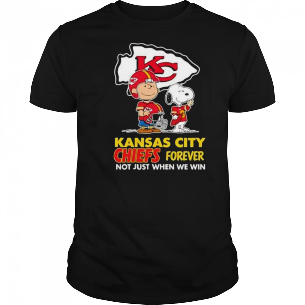 Kansas City Chiefs Charlie Brown Snoopy Chiefs Forever Not Just When We Win shirt