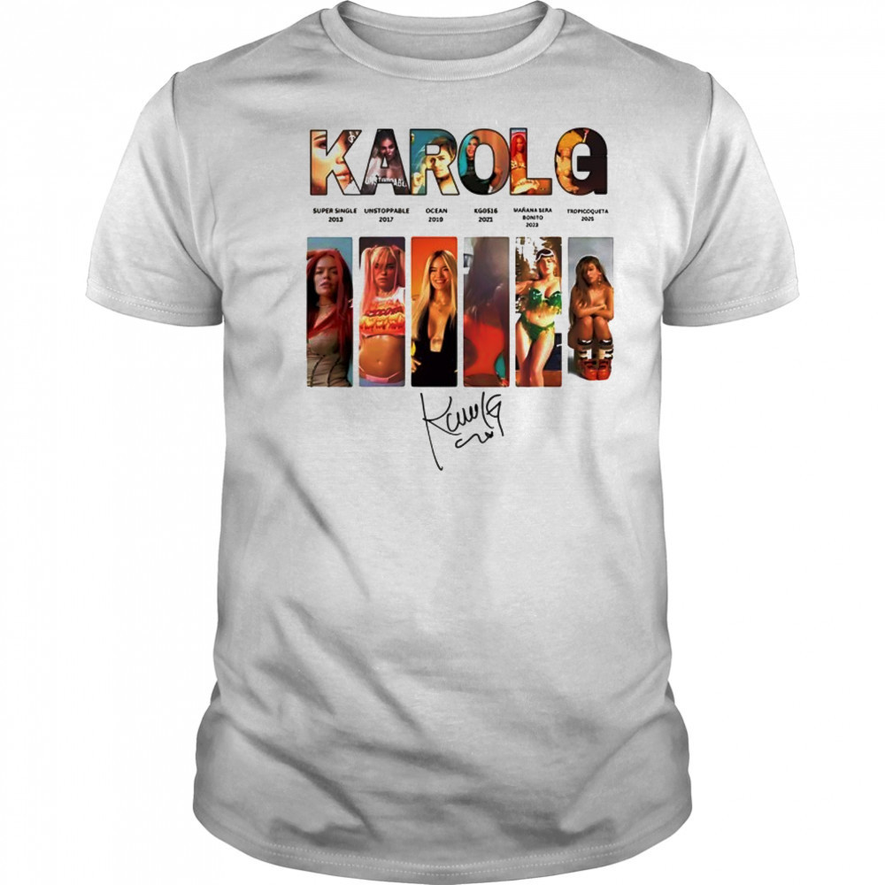 Karol G singer album signature shirt